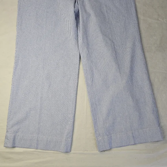 NWT J. Crew Factory Cropped Pants Blue White Stripe High Rise Wide Leg 29 - Picture 8 of 12
